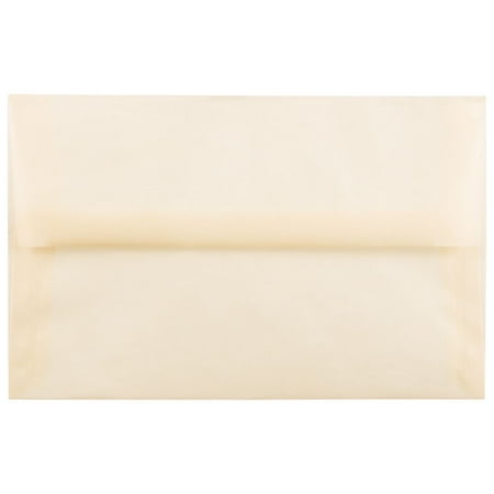 UPC: 0609722982351 | JAM Paper & Envelope A10 Translucent Envelopes  6 x 9 1/2  Spring Ochre Ivory  25/Pack