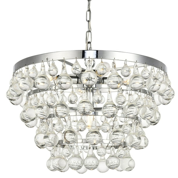 Elegant Lighting Ld5016d17c 10 9 X 17 In Kora 5 Light Chrome Pendant Com Kora 5 Light Chrome Pendant, Elegant Light Fixtures