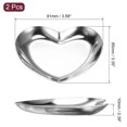 thumbnail image 2 of Uxcell Candle Tray Holder, 3.35inch Stainless Steel Heart Plate for Home Decor Silver 2Pack, 2 of 6