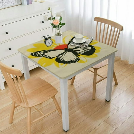 

YANMS Butterfly Flower Andy Warhol Square Table Cover Waterproof 100% Polyester Fiber 46*46
