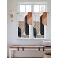 thumbnail image 5 of Boho Middle Century Tier Curtains 45 Inches Long, Abstract Modern Color Block Geometric Window Treatment Curtain Drapes, Window Half Privacy Curtains for Bedroom Bathroom, 42"x45", 2 Panels, 5 of 7