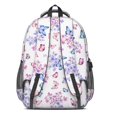 thumbnail image 3 of Purple Butterfly Flower Pattern Cute School Backpack Bag with Padded Back and Adjustable Shoulder Straps 16.9 X 12.6 X 5.9 Inches, 3 of 5