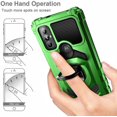 thumbnail image 6 of Nagebee Phone Case Compatible for Motorola Moto G Play (2023) with Tempered Glass Screen Protector, Full-Body Protective [Military-Grade] Magnetic Car Mount Ring Holder Heavy-Duty Cover (Green), 6 of 7