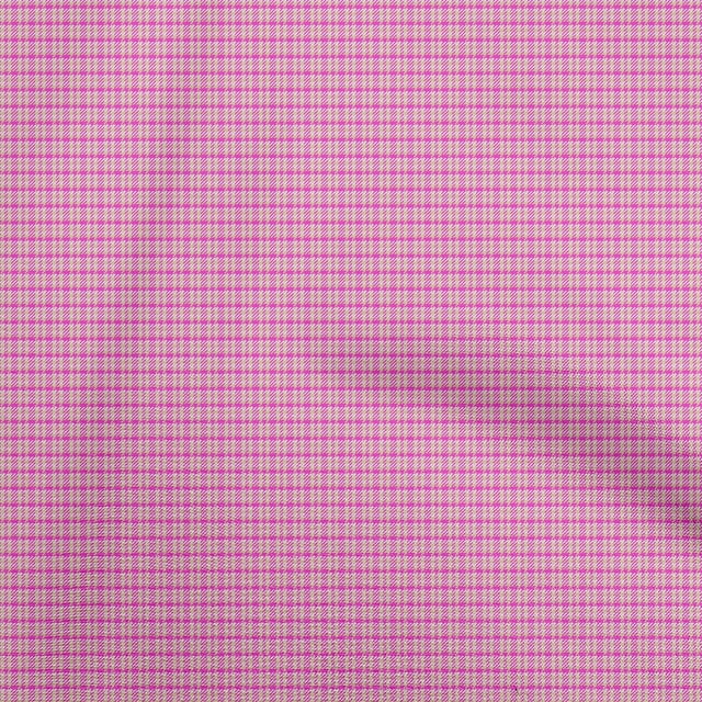oneOone Polyester Spandex Fuschia Pink Fabric Check Houndstooth Sewing Material Print Fabric By The Yard 56 Inch Wide