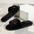 thumbnail image 5 of Viluyesy Womens and Mens Fuzzy Slippers, Open Toe Slip-On Plush Soft Sole Funny Halloween Home Slippers Black, 5 of 9