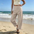 thumbnail image 5 of Tqcoqu Barrel Pants for Women,Baggy High Waisted Wide Leg Trousers,Lightweight Summer Y2k Pants with Pockets,Khaki Women's M-XXL, 5 of 7