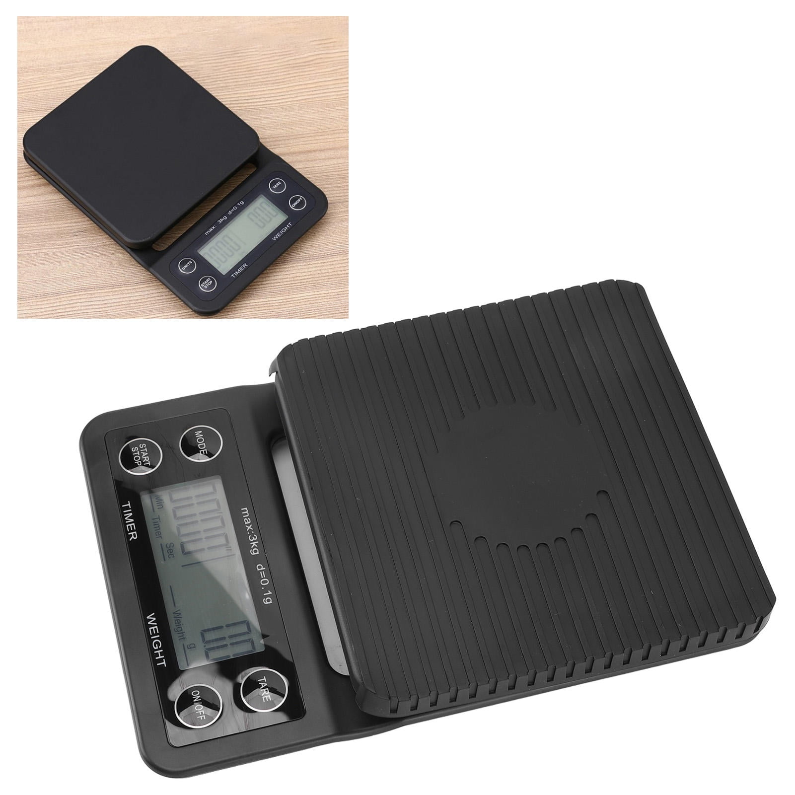 BIMZUC Digital Coffee Scale with Timer, Waterproof Silicone Mat, High‑Accuracy Kitchen Food Scale, Tare Function, Portable & Versatile