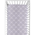 thumbnail image 1 of Sábana ajustable para cuna de bebé Sweet Jojo Designs Lavender Bow, 1 of 6