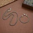 thumbnail image 2 of K-KED Real 925 Sterling Silver Necklace Men's 3.5mm Square Wheat Chain Link -24inch, 2 of 7