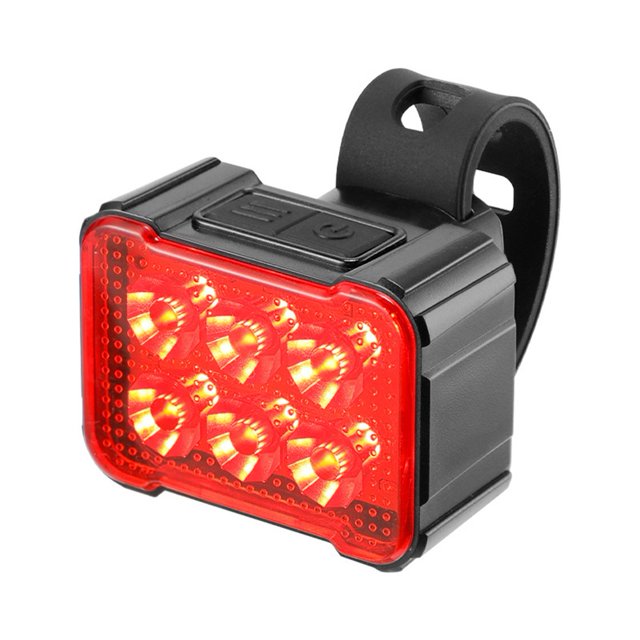 Red/White Cycling Taillight 6 Lamp Headlight Bicycle Lights Bike Safety Light LED USB Rechargeable Waterproof Bike Light