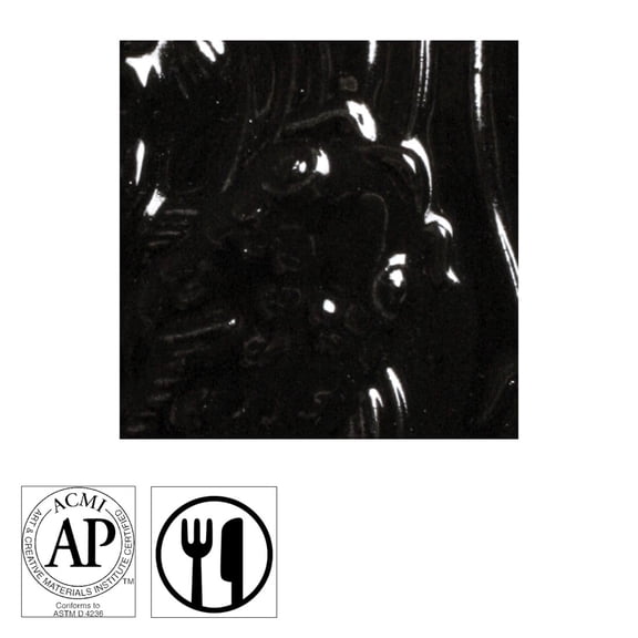 Amaco Liquid Gloss Glaze - Gallon, True Black, Opaque