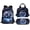 Abstract Soccer Ball, variant on Backpack for Boys with Lunch Box 3PCS School Set, 17 Inch Bookbag with Pencil Case for Elementary Middle High School Kids Germany Flag Soccer Print