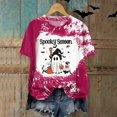 thumbnail image 4 of zaveiop Halloween Short Sleeve for Women Cute Halloween Spooky Season Graphic Printed Shirts Casual Holiday Graphic T-Shirts (Z1-Hot Pink, M), 4 of 5