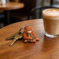 thumbnail image 5 of Protect Punch Monkey Keychain, 3D Cute Monkey Holding Plush Toy Hanging Keychain for Backpack Purse Car Keys Gift, 5 of 8