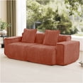 thumbnail image 2 of JERFIT Modern Velvet Sofa 2-Seater, Red Boneless Cloud Couch, No Assembly Modular Sectional for Living Room, Plush Pillows & Wide Armrests, 2 of 10