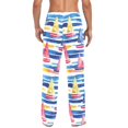 thumbnail image 4 of FORMRS Mens Pajama Pants with Pockets Sleepwear Lounge Bottoms Sizes S-2XL, Red Hand Drawn Sailboats, 4 of 7