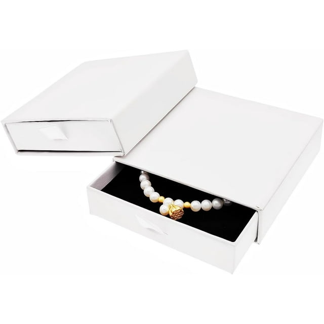 GymRichy 2 Pack Jewelry Gift Boxes Cardboard Jewelry Boxes, 4 x 4 x 1.4 Inch Small Gift Boxes for Jewelry Earrings Necklaces Handmade Bangles Bracelets (White)