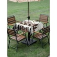 thumbnail image 4 of Outdoor Tablecloth with Umbrella Hole for Patio/Picnic/Party/Camping, Cabin Elk Forest Waterproof Table Cloth Square Cover Washable, Farmhouse Pine Tree Beige Vintage (60"x 60"), 4 of 9