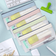thumbnail image 5 of Juego de estuches para lápices, estuches transparentes para lápices, estuche para bolígrafos con cremallera de TPU, estuche para guardar lápicesRosa, 5 of 5