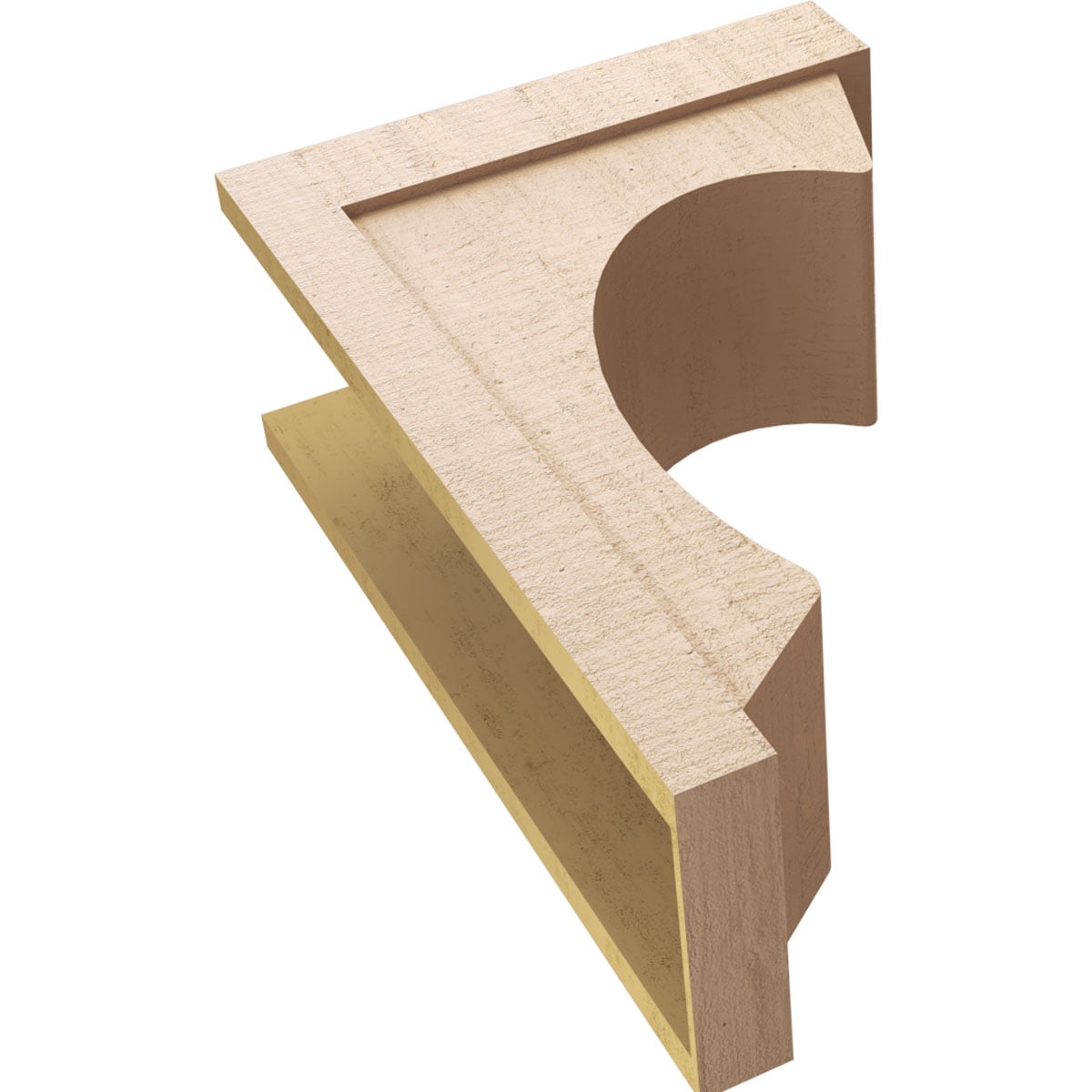 12"W x 24"D x 36"H Classic Emerson Rough Cedar Woodgrain TimberThane Corbel, Primed Tan