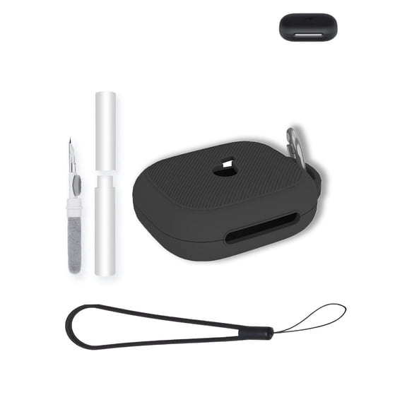 HYRACPO Soft Silicone Case for Soundcore AeroFit 2, Shockproof & Anti-Scratch Protective Cover, Anti-Lost & Dustproof-Black
