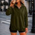thumbnail image 5 of Mock Neck Sweatshirt for Women Solid Color Button Long Sleeve Loose Relaxed Fit Casual Lightweight Ribbed Cuffs Cozy Classic Everyday Fall Winter Pullover, 5 of 9