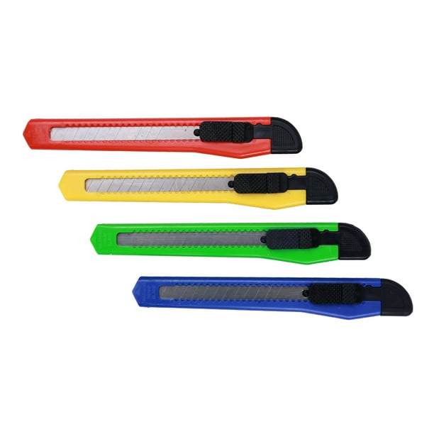 Couteau de Coupe Snap-Off, Épaisseur de Lame de 0,38 Mm, 1 Pc / Sac, Couleur Aléatoire - Rouge / Jaune / Vert / Bleu