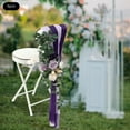 thumbnail image 3 of Purple Bohemian Chair Decor Kit, 23.6in Rose Bouquets with Ribbons, Washable Fabric for Wedding Party, 3 of 19