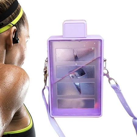 

Leking Flat Water Bottle Travel Flask Portable Travel Mug 450ml Creative Water Bottle For School Activity Sports Outdoor Gym Cycling Hiking sweetie