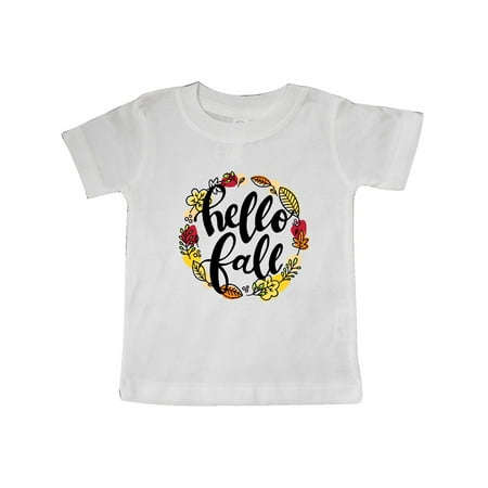 

Inktastic Hello Fall with Leaf Wreath Gift Baby Boy or Baby Girl T-Shirt