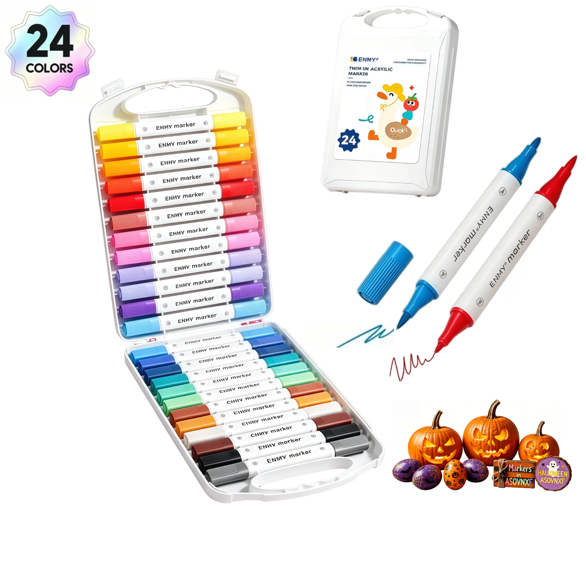 Deli Paint Markers Dual Tip Quick Drying Acrylic Marker Pens Paint