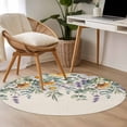 thumbnail image 4 of Floral Eucalyptus Leaves Round Area Rug 3Ft Washable Small Circle Rugs for Kitchen Entryway, Daisy Summer Botanical Rustic Non-Slip Carpet Floor Mats Indoor Outdoor Carpet Runner Aesthetic Home Decor, 4 of 8