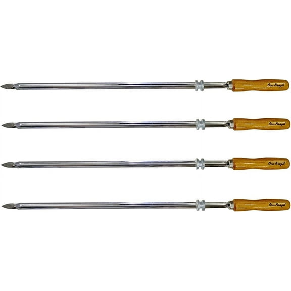 Medium Cuts - Set of 4 Brazilian Skewers for BBQ 28" - Professional Grade