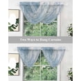thumbnail image 4 of Water Wave Blue Sheer Waterfall Valance Curtains for Window, Abstract Art Minimalist Rod Pocket Sheer Topper Swag Curtains for Living Room, Kitchen 38.5"W x 47.2"L, 1 Panel, 4 of 7