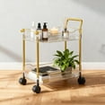 thumbnail image 4 of HHGBAD Two Tier Rolling Cart, Transparent Plastic Storage Cart, Multi-functional Organizer, Lockable Wheels, Ideal for Kitchen, Office, Bedroom, and Living Room, 4 of 6