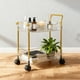 thumbnail image 4 of Carrito transparente de dos niveles con ruedas giratorias con bloqueo | Organizador de almacenamiento de plástico ligero con asas | Carrito utilitario para cocina, oficina, dormitorio, herramientas,, 4 of 6