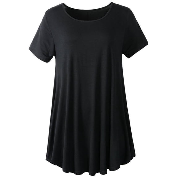 Plus Size Tops for Women Short Sleeve Shirts Casual Summer Clothes Round Neck Tunics for Leggings