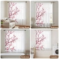 thumbnail image 5 of Cherry Blossom Semi Sheer Curtains Drapes for Living Room,Bedroom,French Doors Window 54 Inches Long,Spring Pink Floral Branches Watercolor Rod Pocket Chiffon Curtain Drapery Voile Draperies Panel, 5 of 8