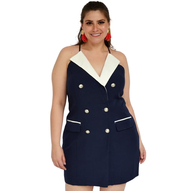 Vestido con solapa Tallas Extras, 766 (Marino) azul marino 42 L'ATISTE V-LAT-766-MARINO