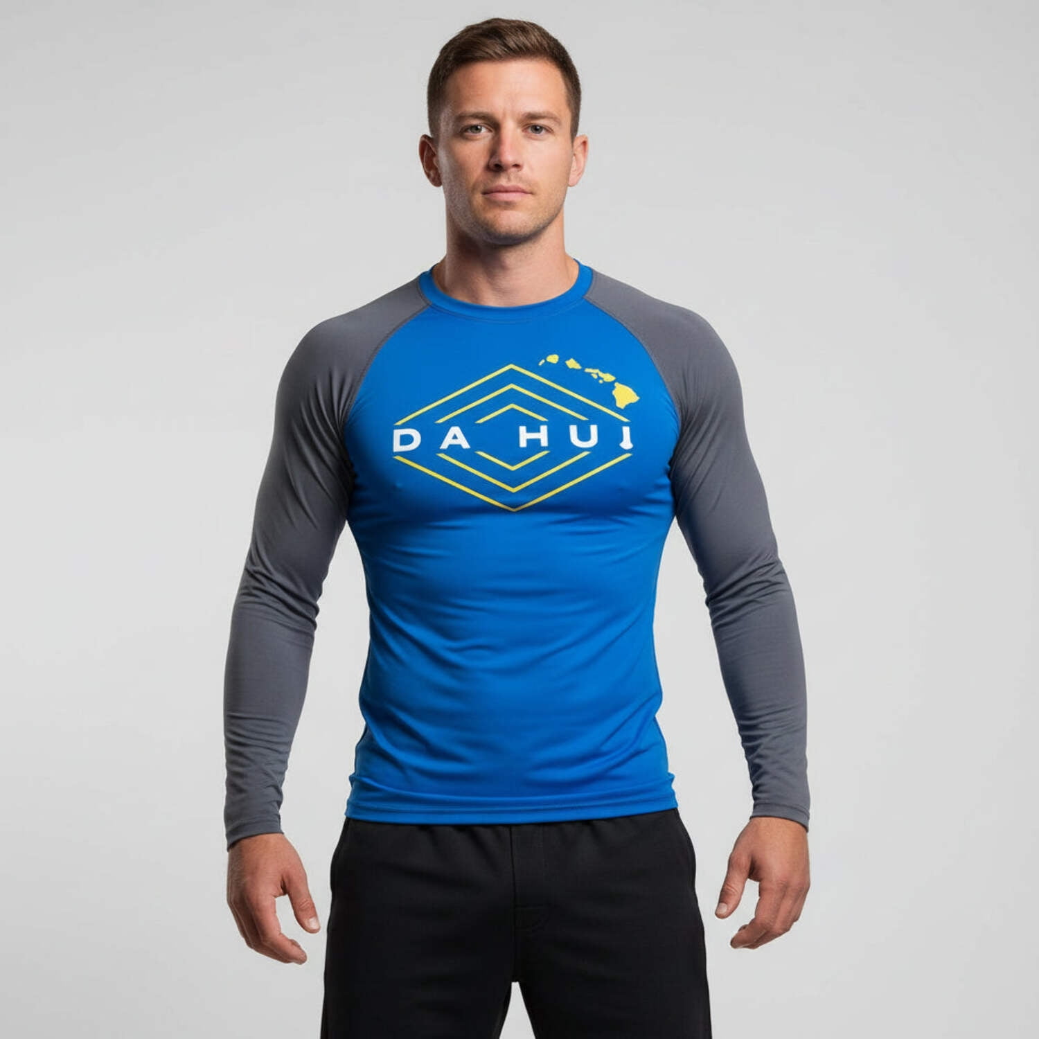 Da Hui Mens Da Hui Midnight Sessions Long Sleeve Rash Guard Water Surf Shirt UPF 50+