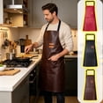 thumbnail image 7 of Faux Leather Apron with Pockets, Water Resistant Adjustable Cooking Apron for Kitchen, Grilling, and Chef Tasks, 7 of 7