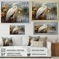 thumbnail image 4 of Designart "Herons Haven White Peach Heron" Animals Canvas Art Print, 4 of 5