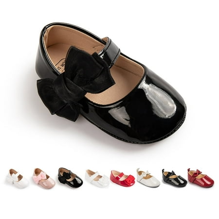 SDOTXA Baby Girls Shoes Infant Mary Jane Dress Bowknot Princess Crib Flats for Newborn First Walkers 3-18 Months