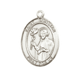 thumbnail image 2 of .925 Sterling Silver Saint Dunstan Medal Pendant on 18 Inch Rhodium Plated Lite Curb Brass Chain with Lobster Claw Clasp,Catholic Religious Necklace -Made in USA- Deluxe Velvet Gift Box, 2 of 3