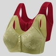 thumbnail image 2 of Siilsaa Wireless Bra Bras for Women Full Coverage Underwire Bras Plus Size Lifting Lace Bra for Heavy Watermelon Red,M, 2 of 4