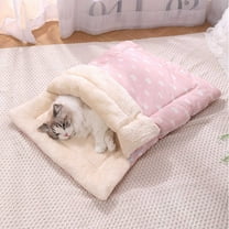 Taicans Plush Cat Sleeping Bag - Self-Warming Winter Pet Bed for Indoor Cats,Soft Tunnel Hideaway with Calming Design (15.7x23.6in)‌