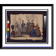 Historic Framed Print, Godey's fashions for February 1862.Capewell & Kimmel sc. - 2, 17-7/8" x 21-7/8"