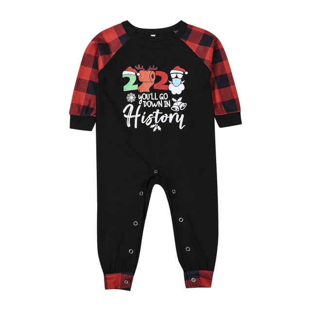 xiaxaixu Christmas Parent-child Nightwear, Plaid Printed Pattern Tops and Pants