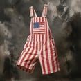thumbnail image 4 of American Flag Bib Overalls Shorts for Men Loose Fit Patriotic Coveralls USA Print Casual Summer Festival Jumpsuit for Independence Day Celebration, 4 of 4