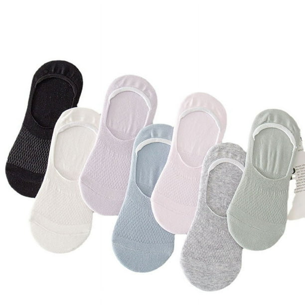7 Uds. Calcetines invisibles finos para mujer, forro de nailon y algodón, calcetines invisibles antideslizantes de corte bajo para zapatos planos, paquetes de zapatillas de barco brillar Electrónica